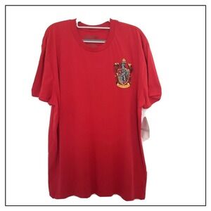 Harry Potter Women Shirt XL Gryffindor Short Sleeve Red Crew‎ Neck Stretch Red